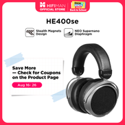 سماعات HIFIMAN HE400SE Stealth Magnets إصدار فوق الأذن مفتوح من الخلف بالحجم الكامل بسلك مغناطيسي مستوٍ لاستوديو عشاق الموسيقى ، صوت رائع ، ستيريو ، سهل القيادة ، مريح ، فضي