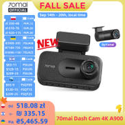 Local Warehouse 70mai A900 Dash Cam Front 4K + Rear 4K Dual HDR f 1.55 Supercapacitor GPS Voice Control Max 512GB 4G 2.0 UP11