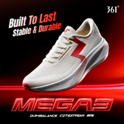 361 Degrees Mega 3 Men Running Shoes Lightweight Durable Breathable High Resilience Soft Unisex Training Sneaker 672632226F