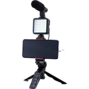 Muvit Vlogging Kit ملحقات كاميرا الهاتف الذكي ، عالمي ، لمعظم الأجهزة ، أسود