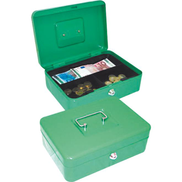 0 Cash Box, Key Lock, 12", Metal, Assorted Color Assorted Color