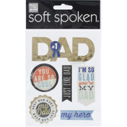 me & my BIG ideas Soft Spoken Stickers, Embellishment - Just Like Dad, 6 Pieces