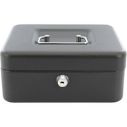 Royal Falcon Cash Box, Key Lock, 8", Metal, Matte Black Matte Black