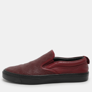 Gucci Burgundy Diamante Leather Slip On Sneakers 41.5 Men