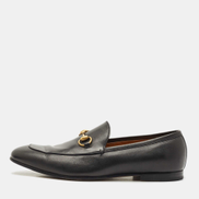 Gucci Black Leather Jordaan Loafers Men
