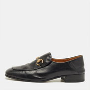 Gucci Black Leather Jordaan Horsebit Loafers Men