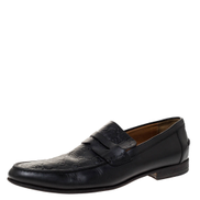 Gucci Black Guccissima Leather Penny Slip On Loafers 41 Men