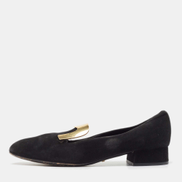 Gucci Black Suede Alma Classic Smoking Slippers Women