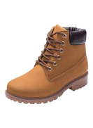 Generic Faux Leather Lace-Up Boots Brown