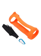 3-Piece Bluetooth Speaker Silicone Protective Case Cover With Strap Orange