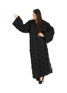Solid Bell Sleeves Abaya Black