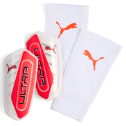 PUMA ULTRA Flex Football Sleeves Shinguards White-Ultra Red