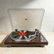 Full-function Belt Drive Record Player With Preamplifier & Rca Line Output - 33 Turntable, Wood Grain & High Gloss Red Suitable For Lp vinyl Records, Retro For, Gifts For Music Lovers