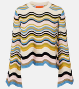 La DoubleJ Chevron crochet cotton sweater