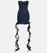 David Koma Corset denim minidress