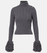 Patou Cable-knit wool and cashmere sweater