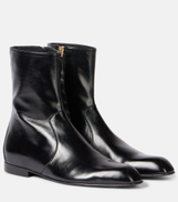KHAITE Colt ankle zip leather boots