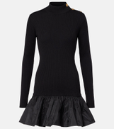 Patou Ruffled wool minidress
