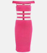 Balmain Off-shoulder mesh-paneled minidress