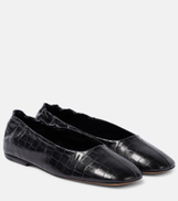 Dries Van Noten Croc-effect leather ballet flats