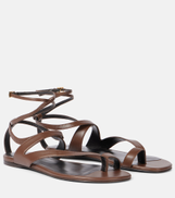 KHAITE Aimee leather flat sandals