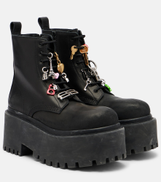 Balenciaga Embellished leather platform combat boots