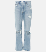 Agolde 90s distressed mid-rise straight jeans