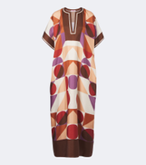 Eres Berry printed silk twill kaftan