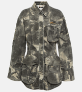 Blumarine Belted printed denim jacket