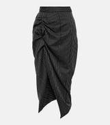 Vivienne Westwood Pinstriped wool and cotton midi skirt