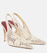 Magda Butrym 105mm crochet-knit slingback pumps
