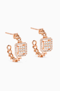 Samra Quwa Square Diamond Earring in 18kt Rose Gold