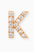Fergus James K Letter Diamond Single Stud Earring in 18kt Gold