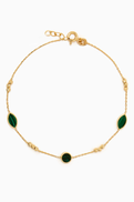 M's Gems Hala Malachite Bracelet in 18kt Yellow Gold