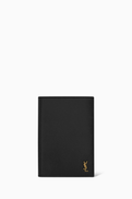 SAINT LAURENT Tiny Cassandre Passport Case in Smooth Leather