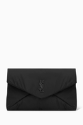 SAINT LAURENT Large Cassandre Envelope Pouch in Nylon