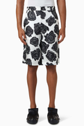 Marni Rose Print Shorts in Silk