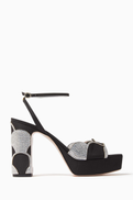 Valentino Garavani Bowow Platform 115 Sandals in Moir Fabric