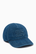 Miu Miu Miu Logo-embroidered Baseball Cap in Denim