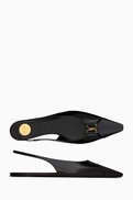SAINT LAURENT Babylone Slingback Flats in Smooth Leather