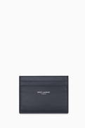 SAINT LAURENT Logo Card Case in Leather