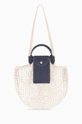Longchamp Large Le Pliage Collection Mesh Bag in Cotton-canvas