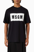 MSGM Box Logo T-shirt in Cotton
