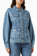 Rag & Bone Amy Cinched Trucker Jacket in Denim