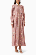 Elna Line Bloom Floral Zip Abaya