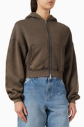 Represent Oversized Initial Crop Hoodie in Fleece