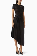 Christopher Esber Delphin Lace Rib T-shirt Dress in Jersey