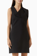 Ferragamo Asymmetric Mini Dress in Virgin Wool Blend