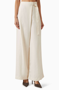 Brunello Cucinelli Sartorial Wrap Pants in Viscose Blend