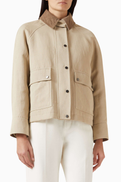Brunello Cucinelli Contrast-collar Jacket in Canvas